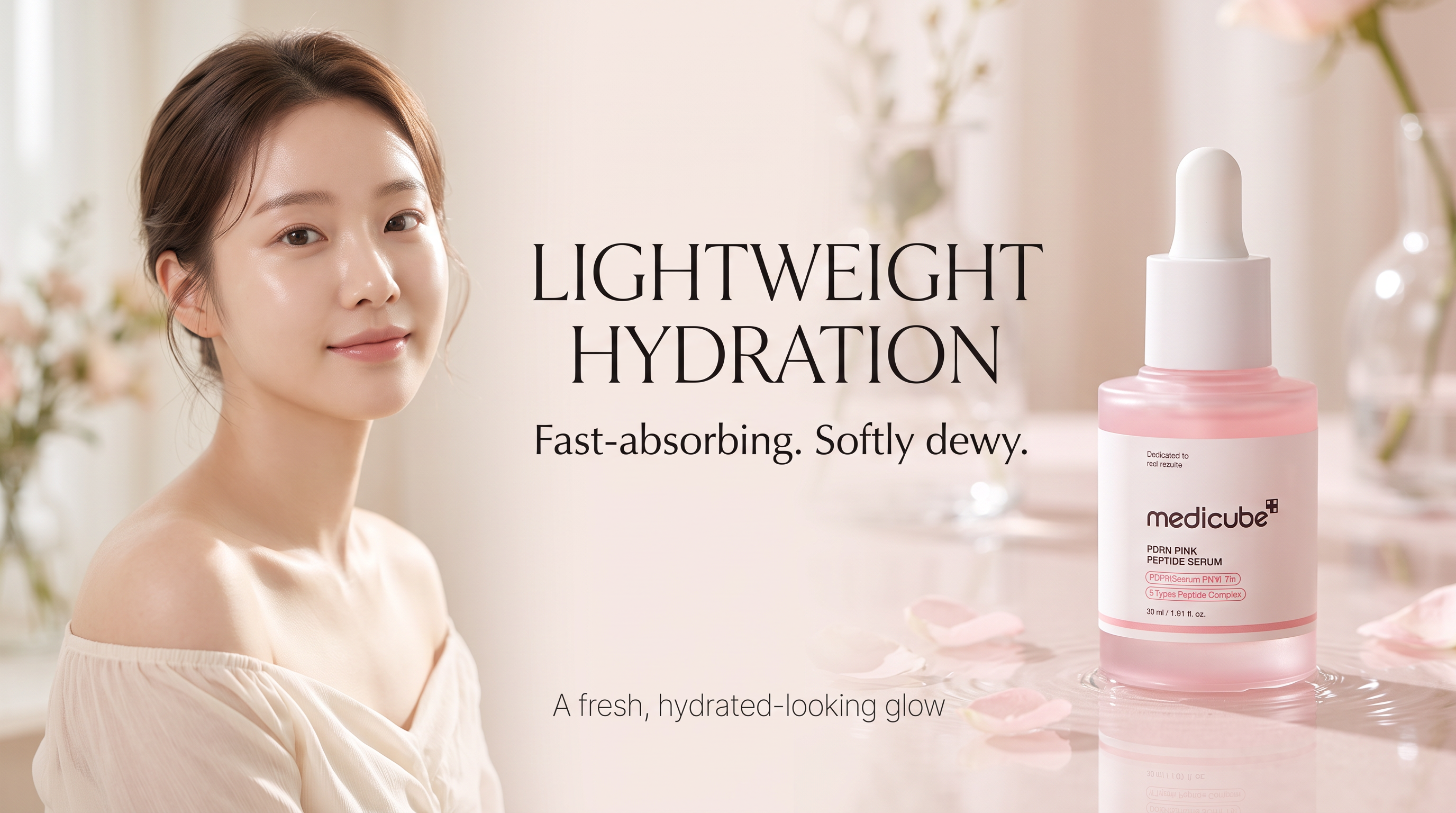 Pink Glow Ritual banner highlighting lightweight hydration